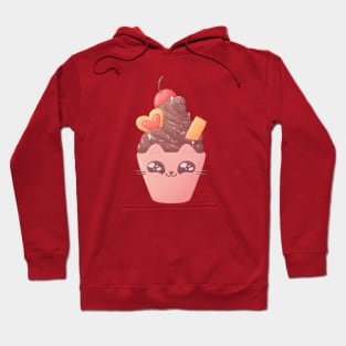 Chocolate Soft Serve Cat Hoodie